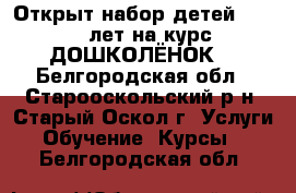 Открыт набор детей 6,5 - 7 лет на курс «ДОШКОЛЁНОК» - Белгородская обл., Старооскольский р-н, Старый Оскол г. Услуги » Обучение. Курсы   . Белгородская обл.